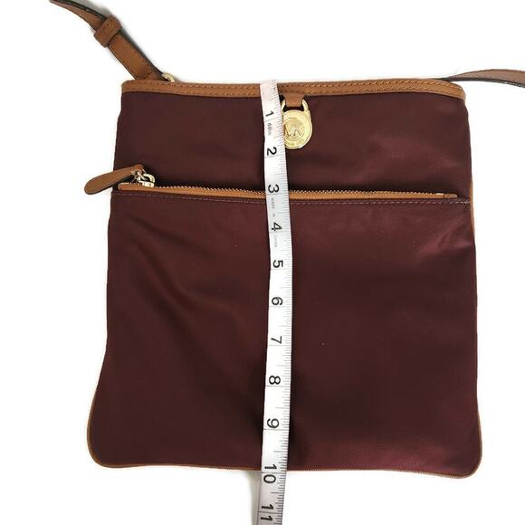 Michael Kors Women's Kempton Burgundy Nylon Messenger Crossbody Bag - Picture 6 of 6